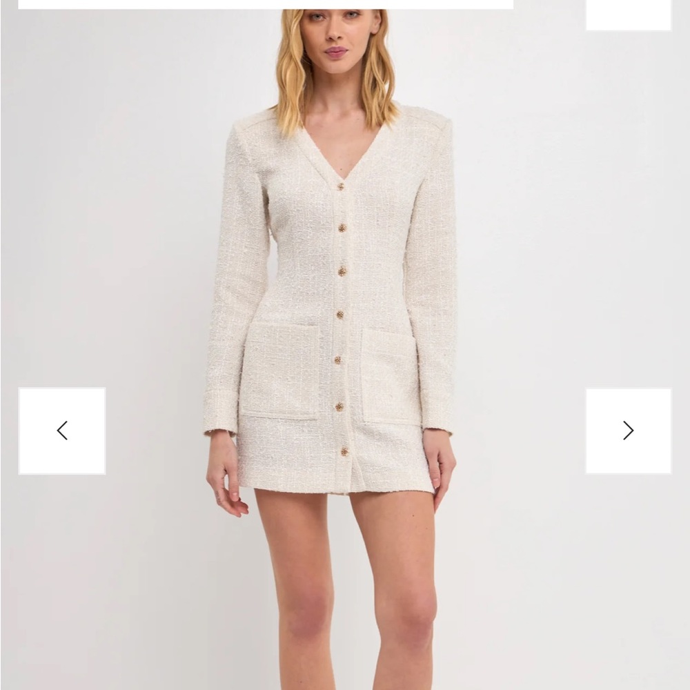 Endless rose textured button down dress NWT